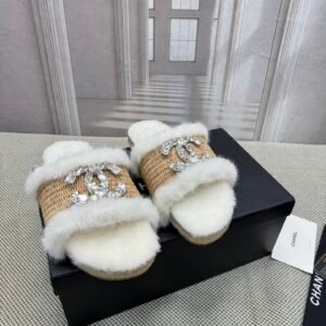 Chanel Unisex Shearling Shoes
