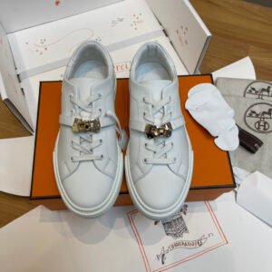 Hermès Unisex White Low-Top Sneakers
