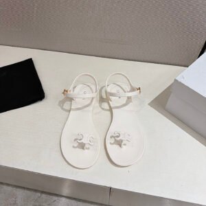 Celine Unisex White Ankle-Strap Sandals