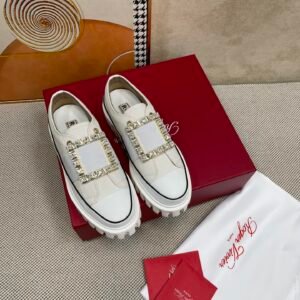 Roger Vivier Unisex White Low-Top Sneakers
