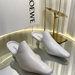 Loewe Women's Grey Pointed-Toe Mules