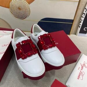 Roger Vivier Unisex White Low-Top Sneakers