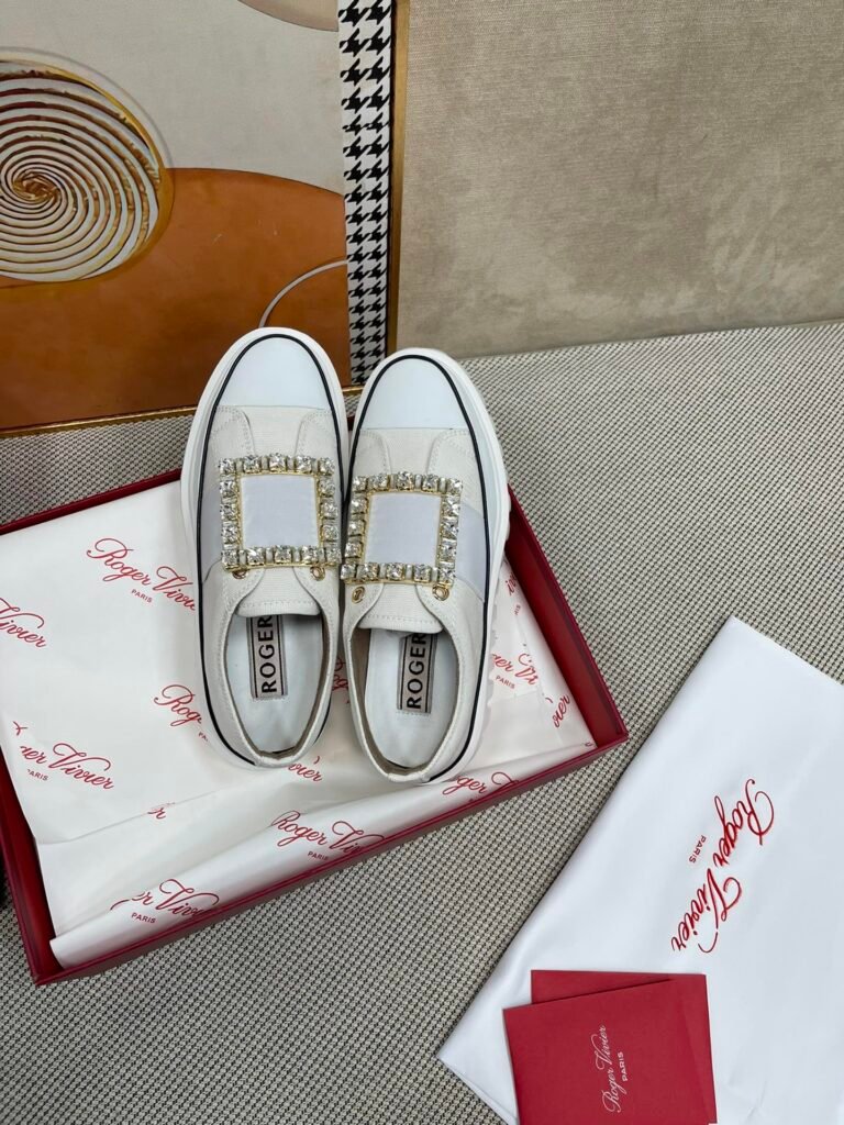 Roger Vivier Unisex White Low-Top Sneakers detail image 1