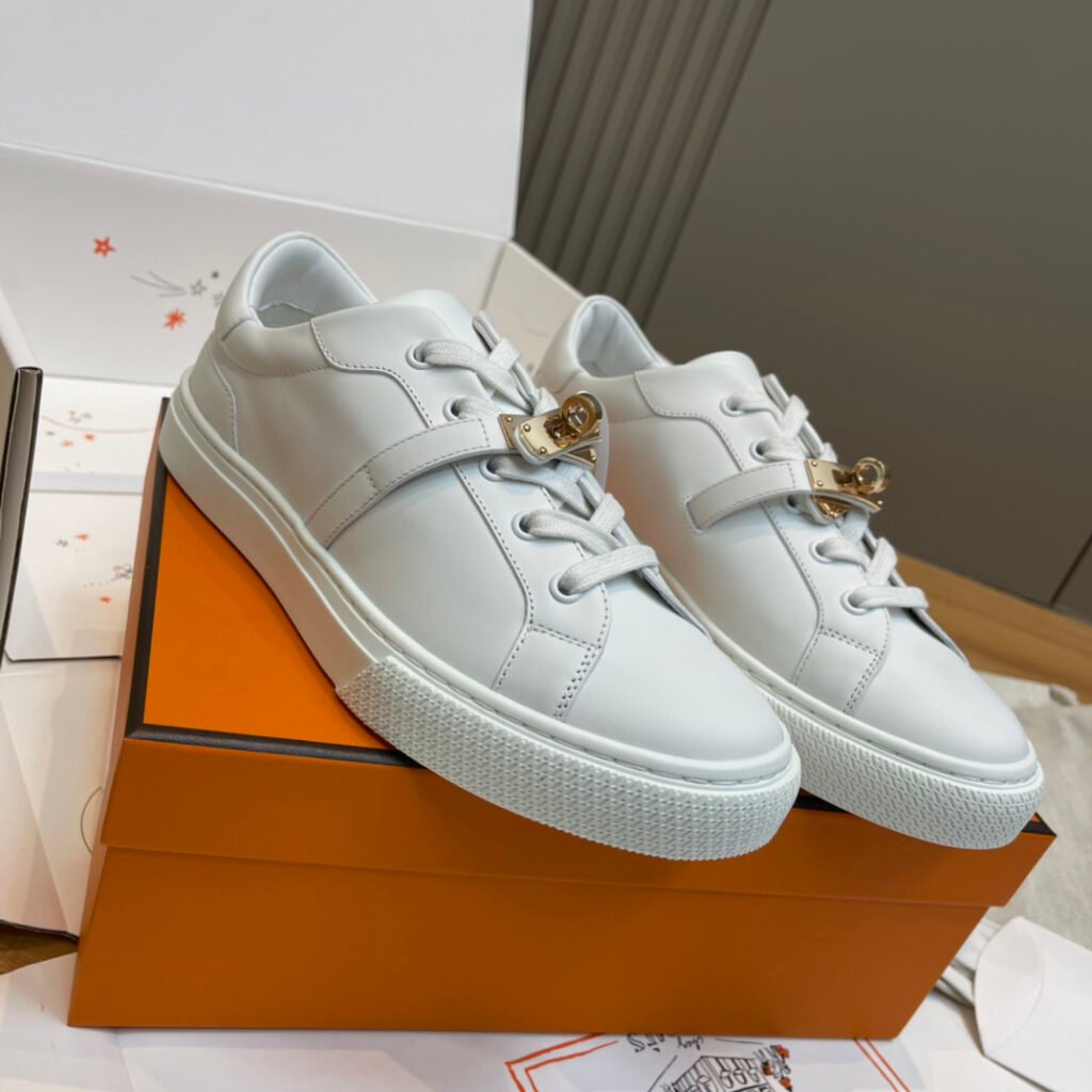 Hermès Unisex White Low-Top Sneakers detail 2