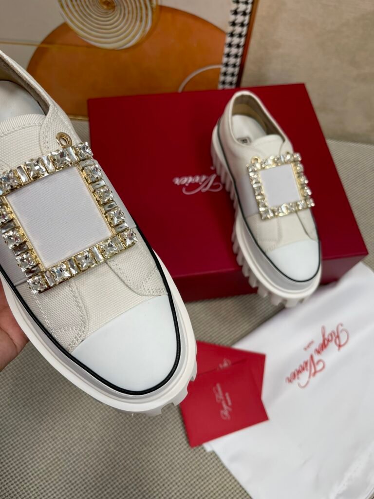 Roger Vivier Unisex White Low-Top Sneakers detail image 2