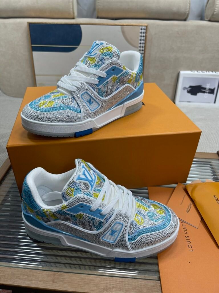 Louis Vuitton Men's Crystal-Embellished Sneakers detail image 2