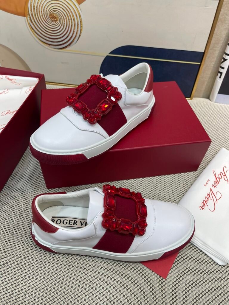 Roger Vivier Unisex White Low-Top Sneakers detail image 2