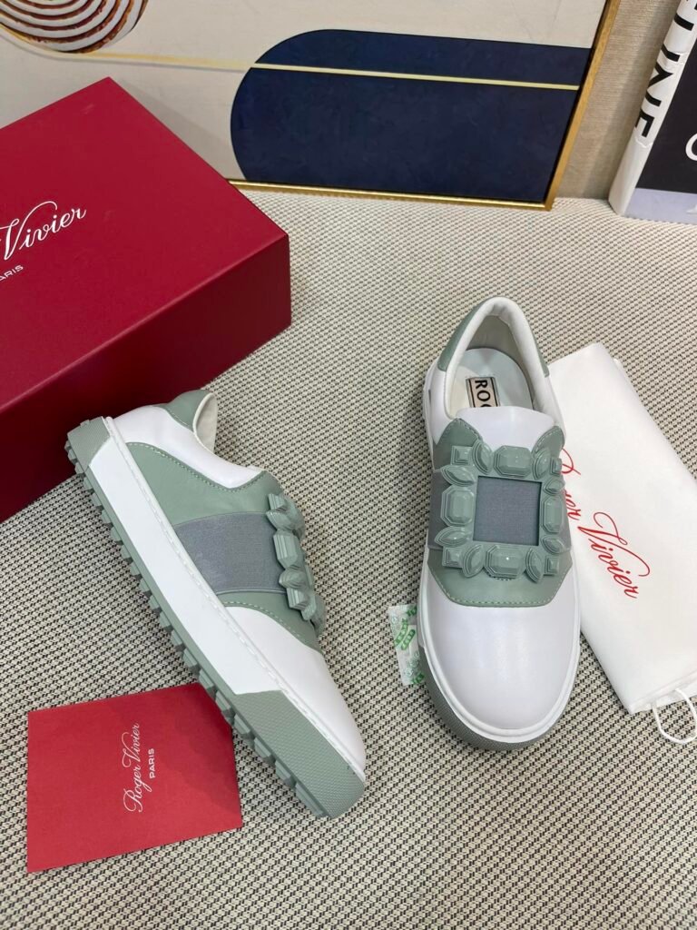 Roger Vivier Unisex White Low-Top Sneakers detail 3