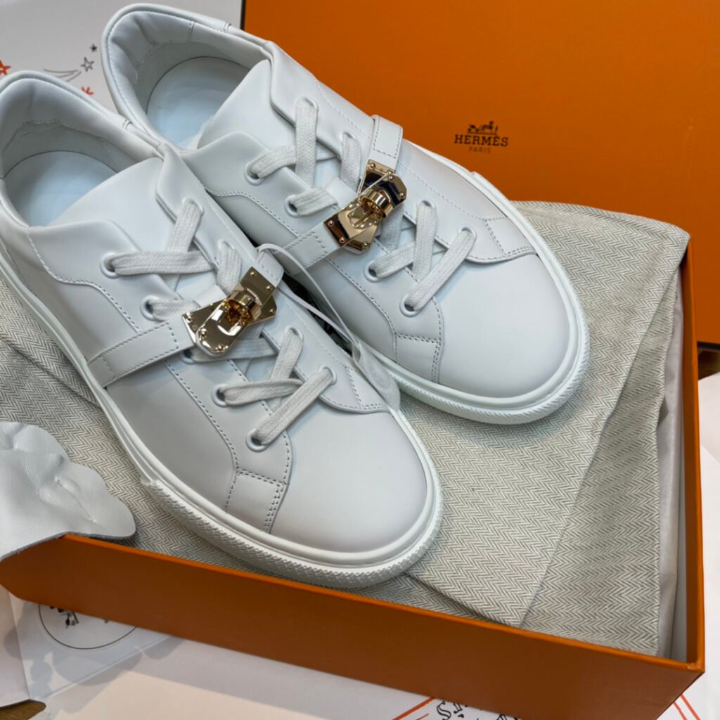 Hermès Unisex White Low-Top Sneakers detail 3