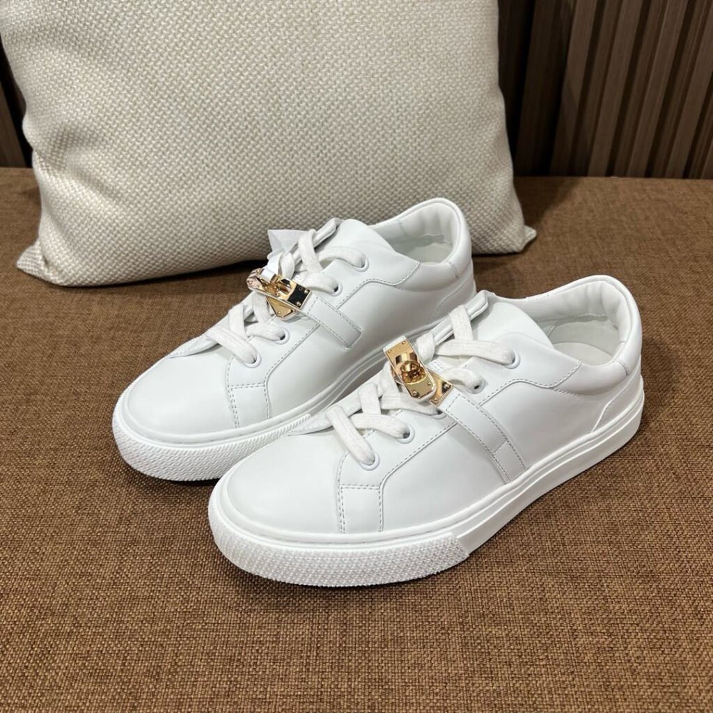 Hermès Unisex White Low-Top Sneakers detail 3