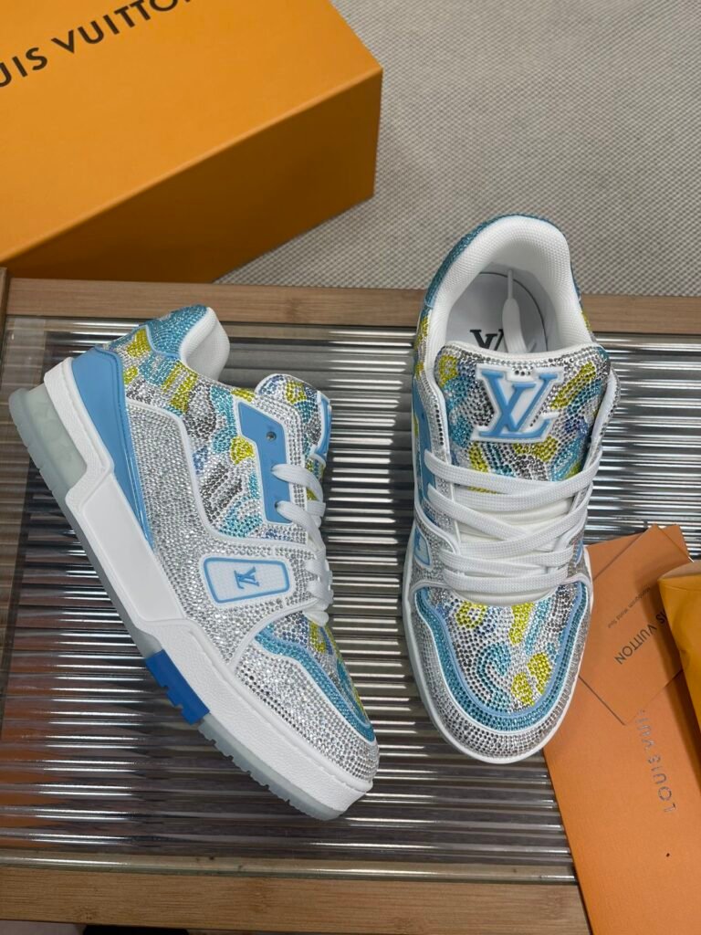 Louis Vuitton Men's Crystal-Embellished Sneakers detail image 3