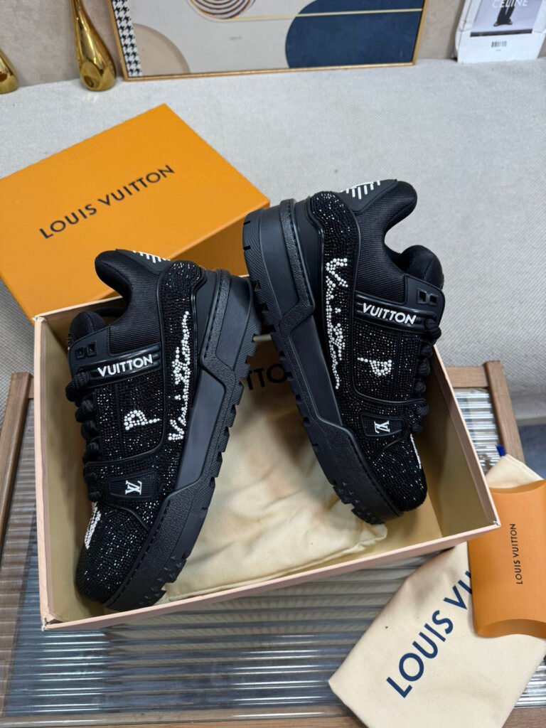 Louis Vuitton Unisex Crystal-Embellished Sneakers detail 3