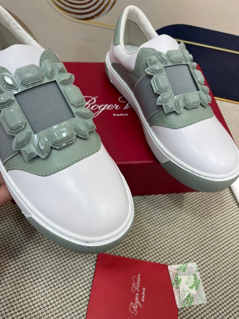 Roger Vivier Unisex White Low-Top Sneakers detail 4