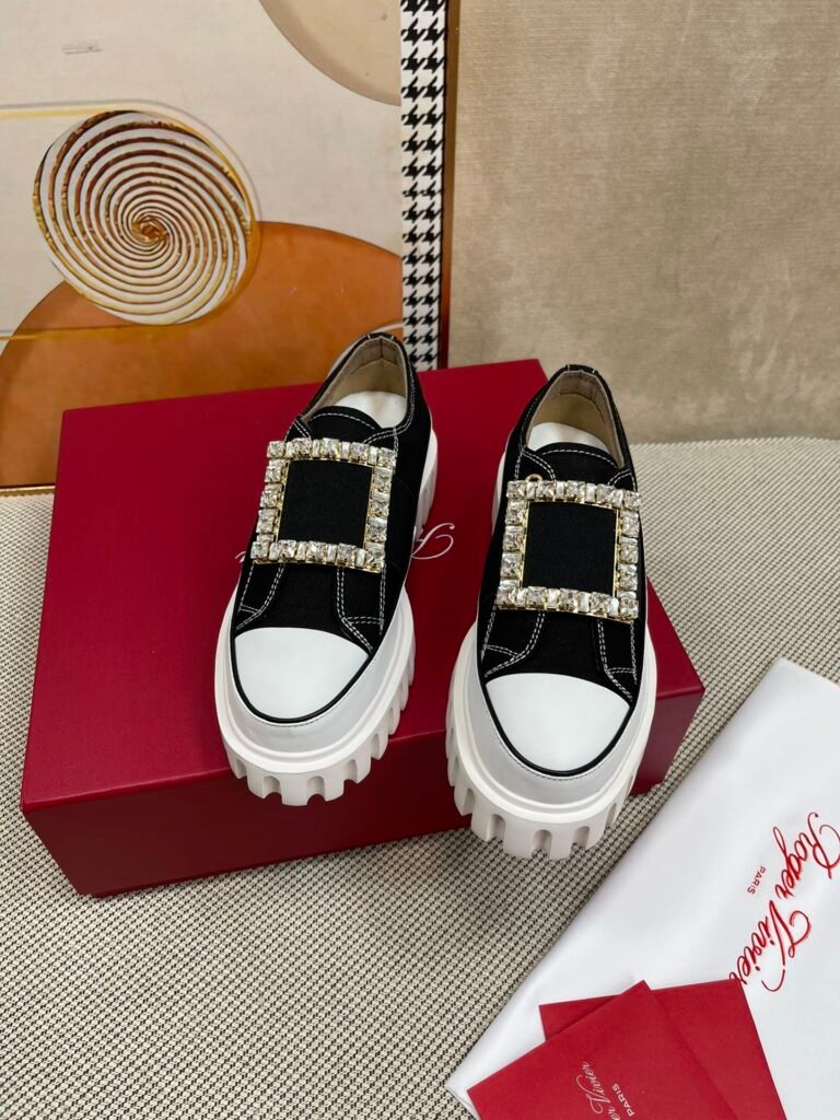 Roger Vivier Unisex White Low-Top Sneakers detail image 4