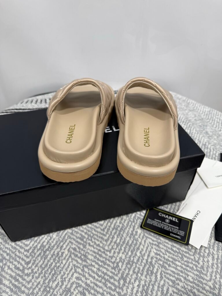 Chanel Beige Embellished Slides detail image 4