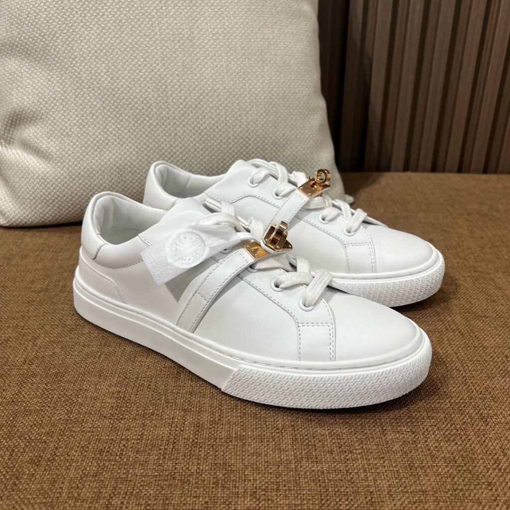 Hermès Unisex White Low-Top Sneakers detail 4