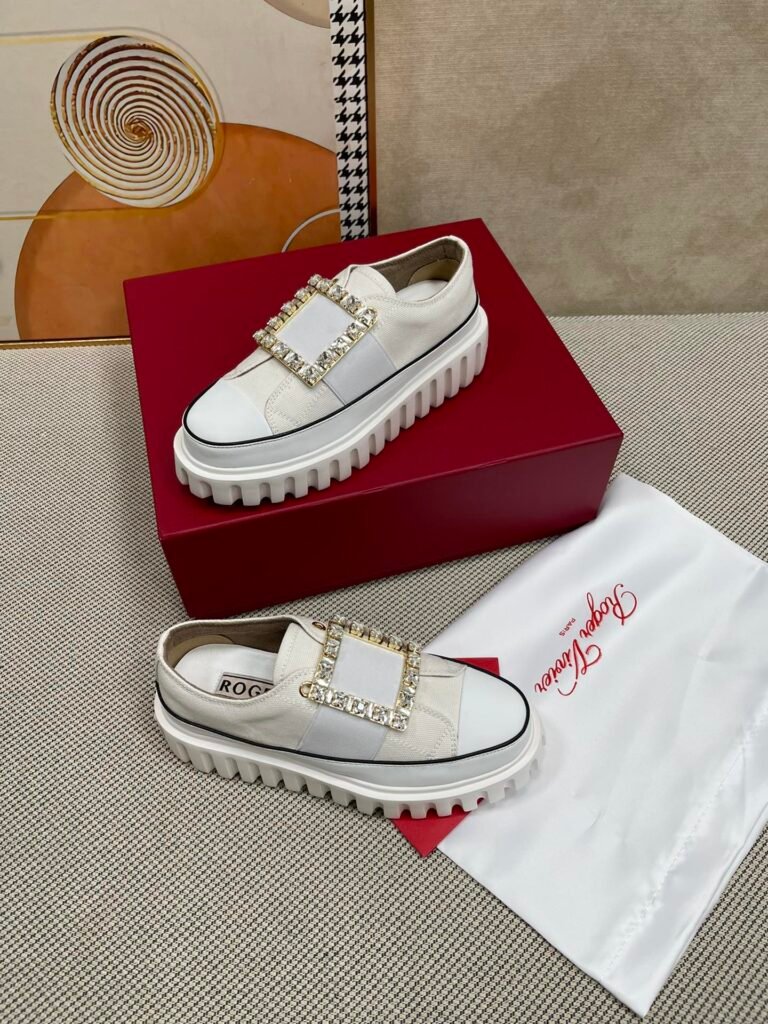 Roger Vivier Unisex White Low-Top Sneakers detail image 4