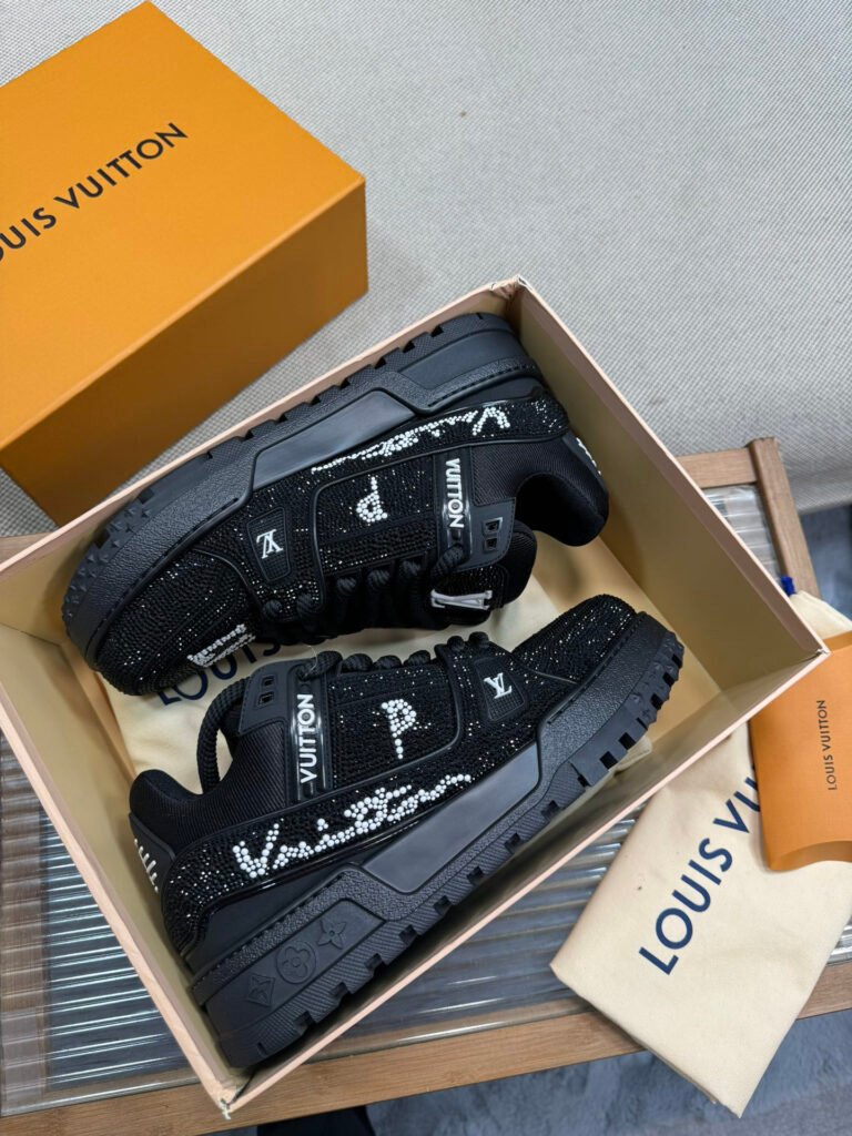 Louis Vuitton Unisex Crystal-Embellished Sneakers detail 4