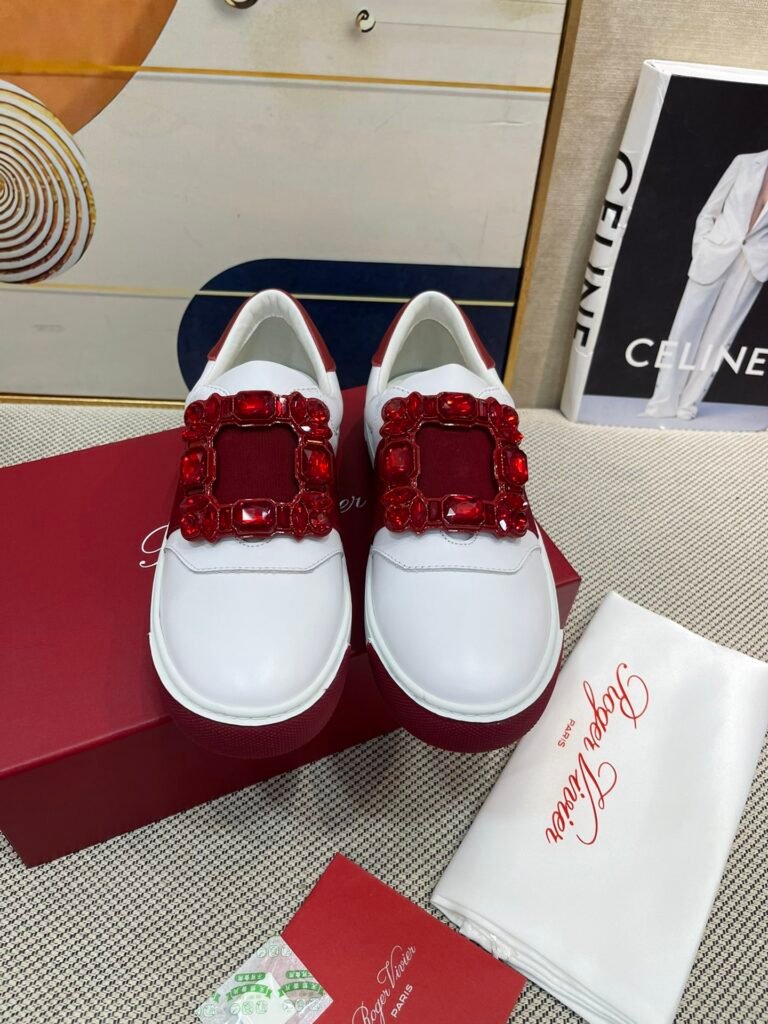 Roger Vivier Unisex White Low-Top Sneakers detail image 4