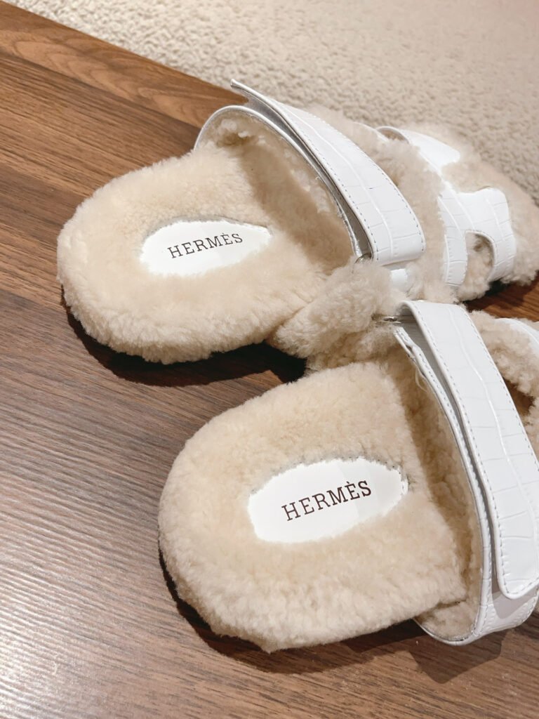 Hermès Unisex Shearling Shoes detail 5