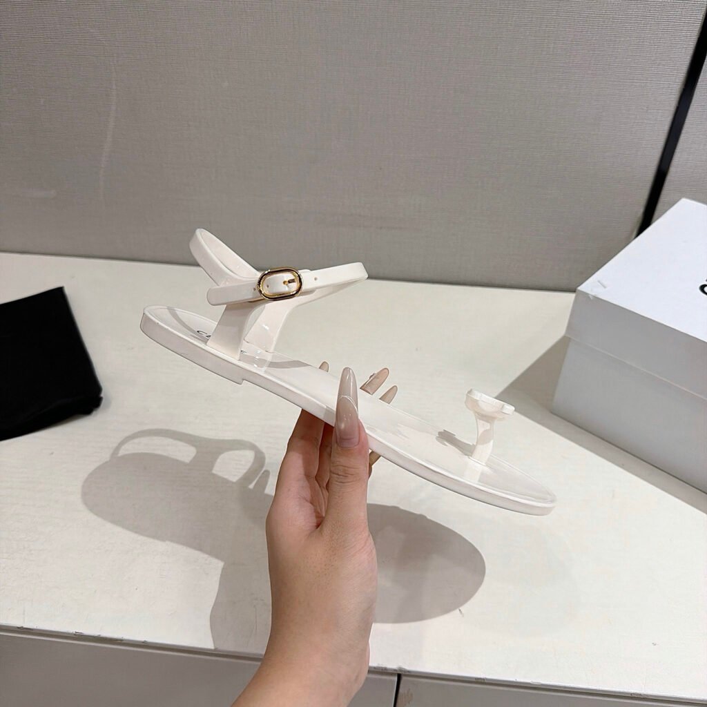Celine Unisex White Ankle-Strap Sandals detail image 5
