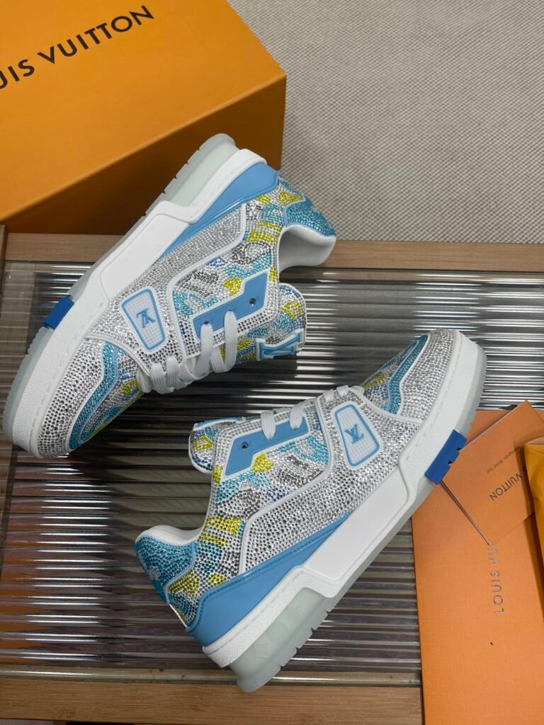 Louis Vuitton Men's Crystal-Embellished Sneakers detail image 5