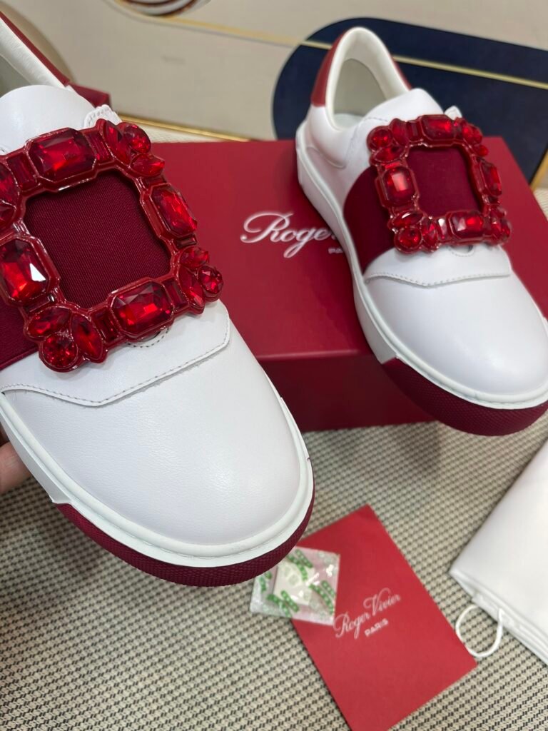 Roger Vivier Unisex White Low-Top Sneakers detail image 5