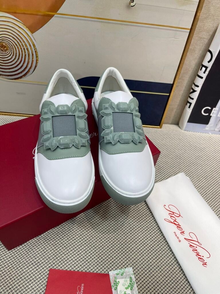 Roger Vivier Unisex White Low-Top Sneakers detail 6