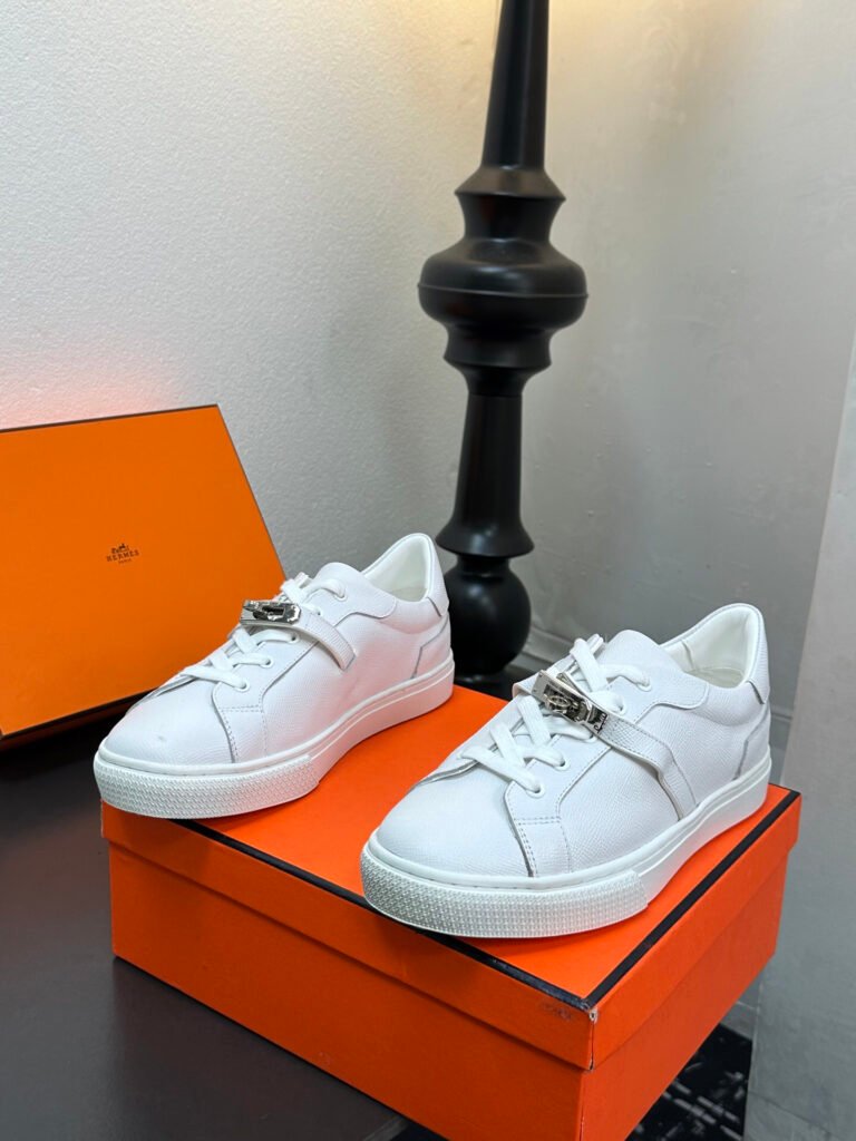 Hermès Unisex White Low-Top Sneakers detail 6
