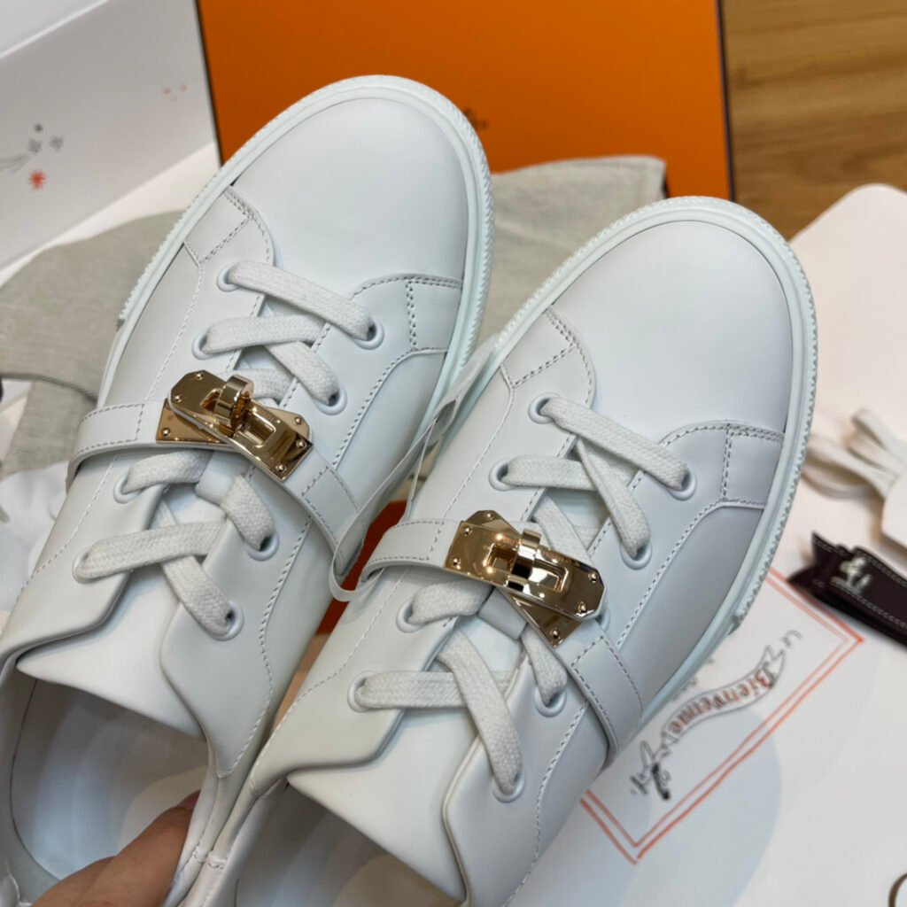 Hermès Unisex White Low-Top Sneakers detail 6