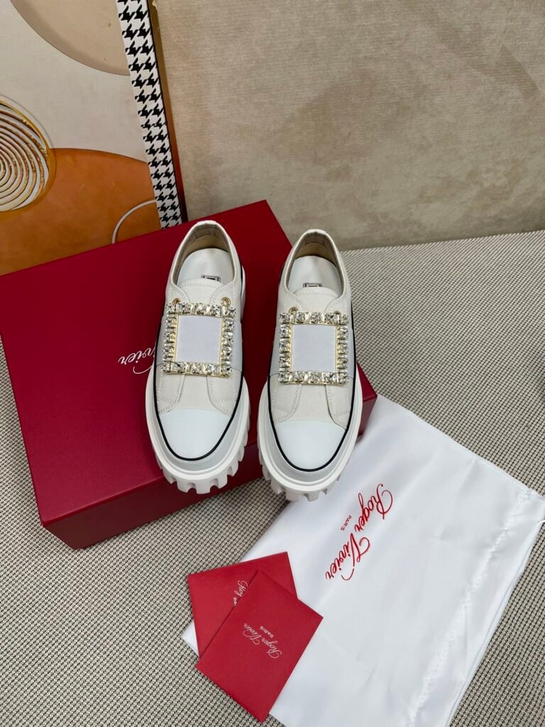 Roger Vivier Unisex White Low-Top Sneakers detail image 6