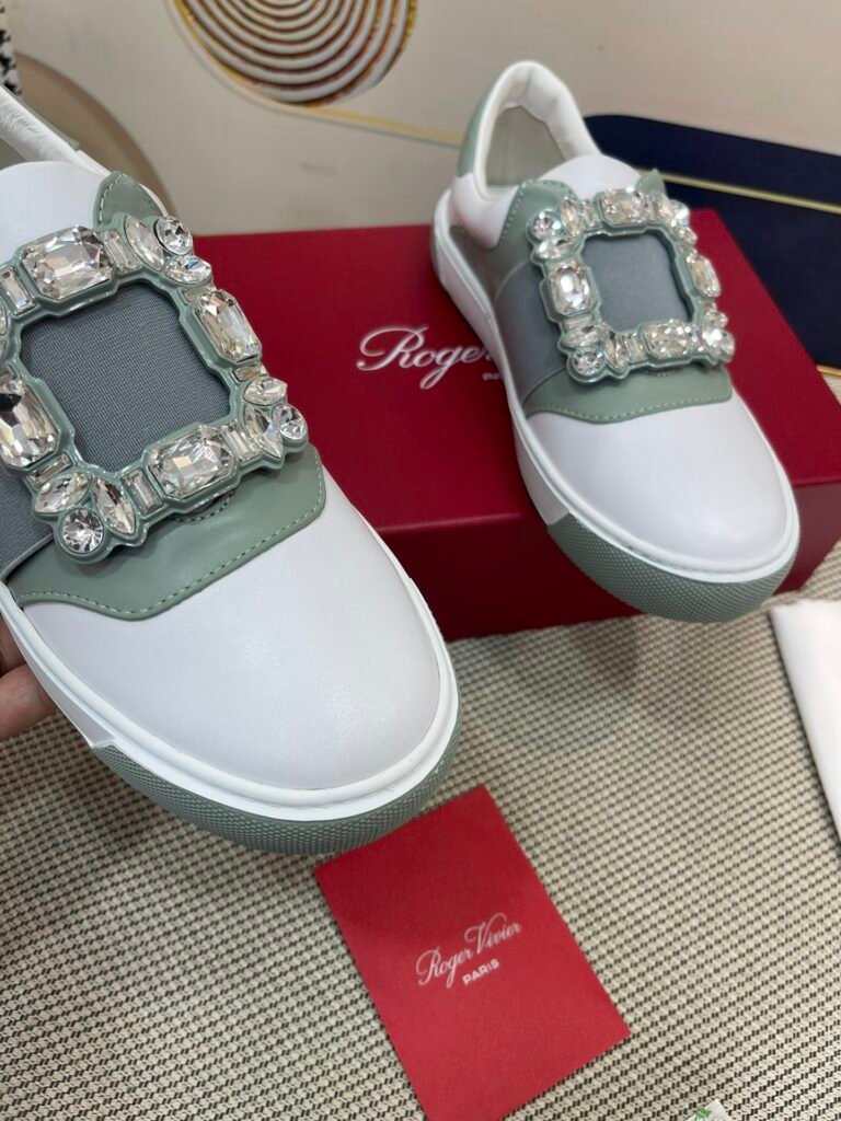 Roger Vivier Unisex White Low-Top Sneakers detail image 6
