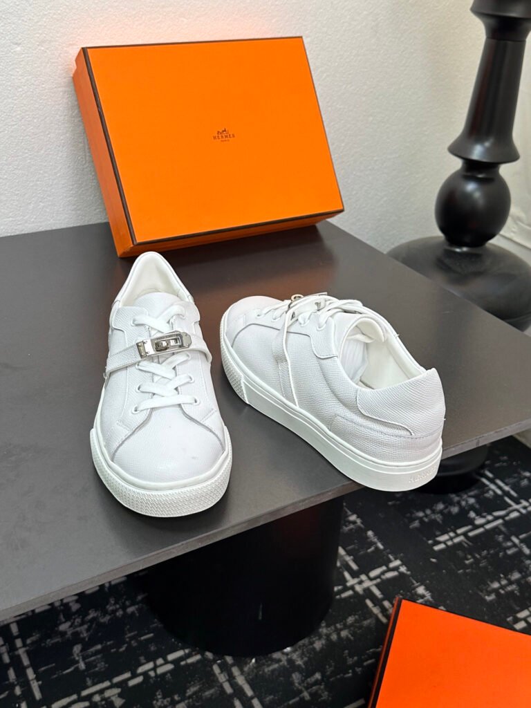 Hermès Unisex White Low-Top Sneakers detail 7