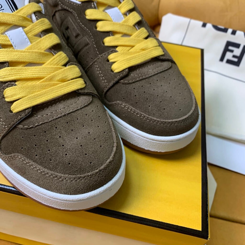 Fendi Unisex Distressed Sneakers detail 7