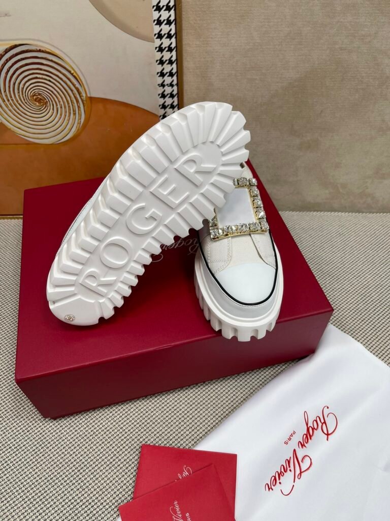 Roger Vivier Unisex White Low-Top Sneakers detail image 7