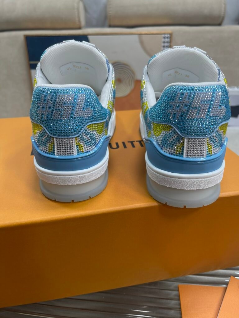 Louis Vuitton Men's Crystal-Embellished Sneakers detail image 7