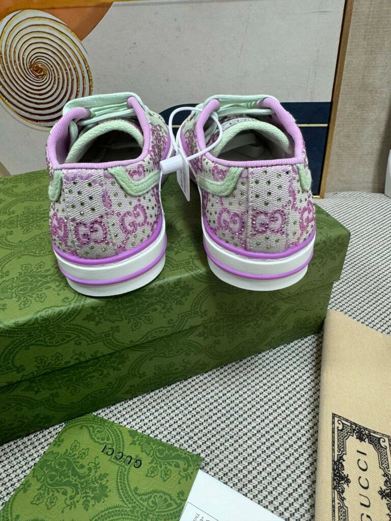 Gucci Unisex Crystal-Embellished Sneakers detail image 7